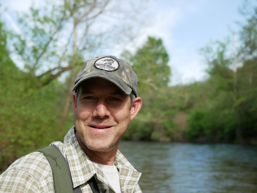 A portrait of Tom Miller, a Vermont fly fishing guide for Trico Unlimited.